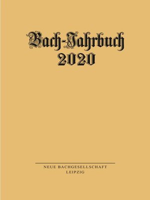 cover image of Bach-Jahrbuch 2020